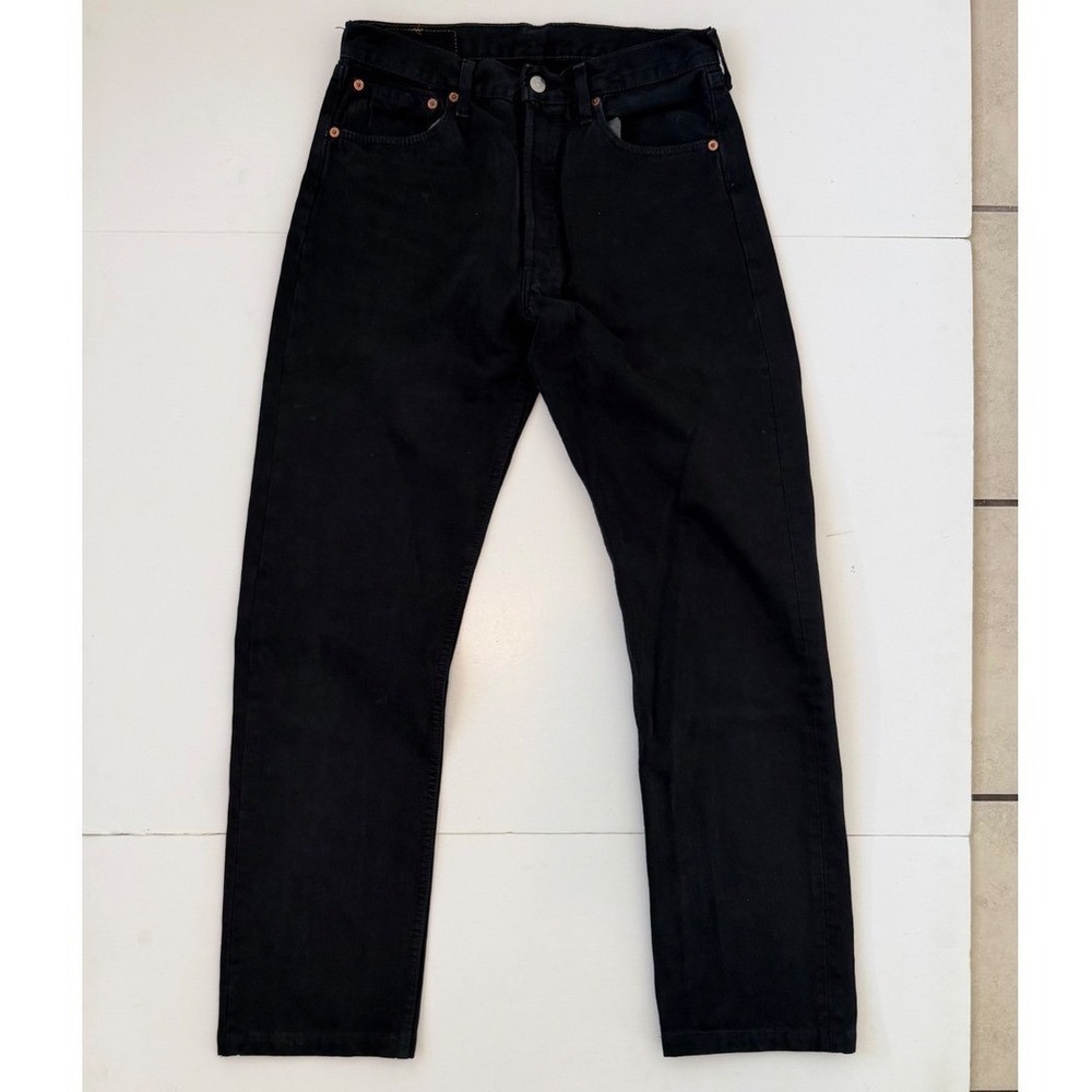 Vintage 1995 Levis 501 xx Jeans 32x34 Black Made in UK Straight Leg Denim